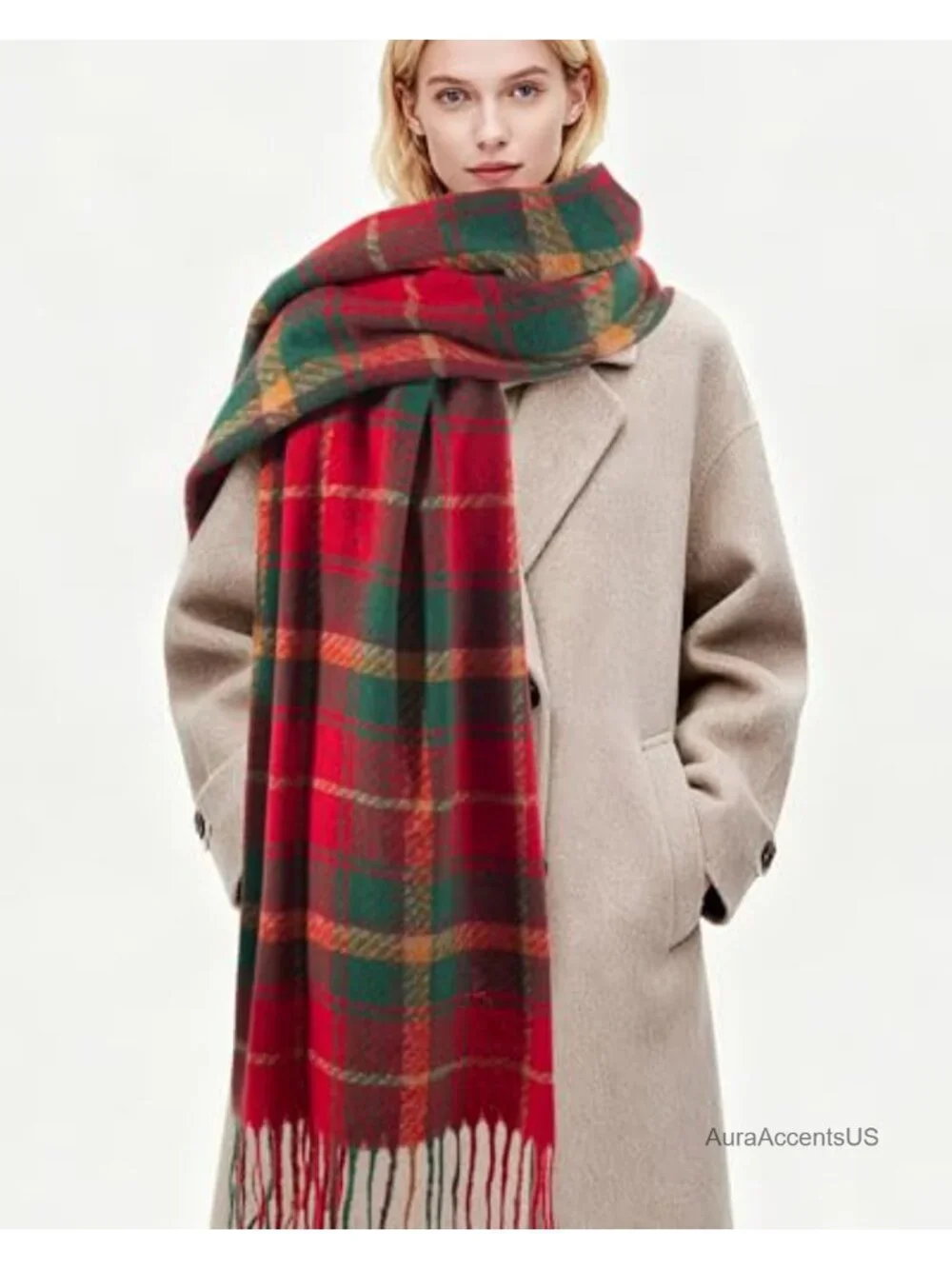 Women's Winter Chunky Knit Scarf, Long Soft Scarf for Cold Weather, Hand Wash